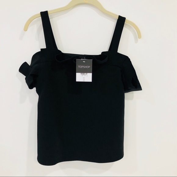 CLOSET CLOSING • Black Ruffle Top - Picture 4 of 5